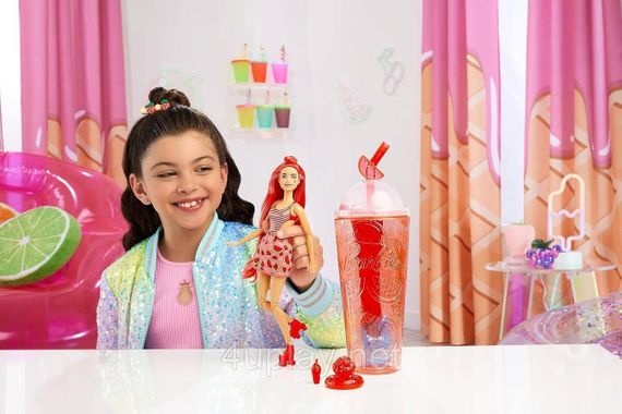 Набір Barbie Pop Reveal Fruit Series Watermelon Crush Лялька Барбі Соковиті фрукти Кавуновий смузі, змінює колір | Зображення 8