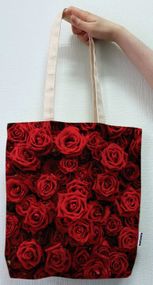 Экосумка шоппер 4Profi "Червоні Троянди" двунитка (хлопок) белая 23836