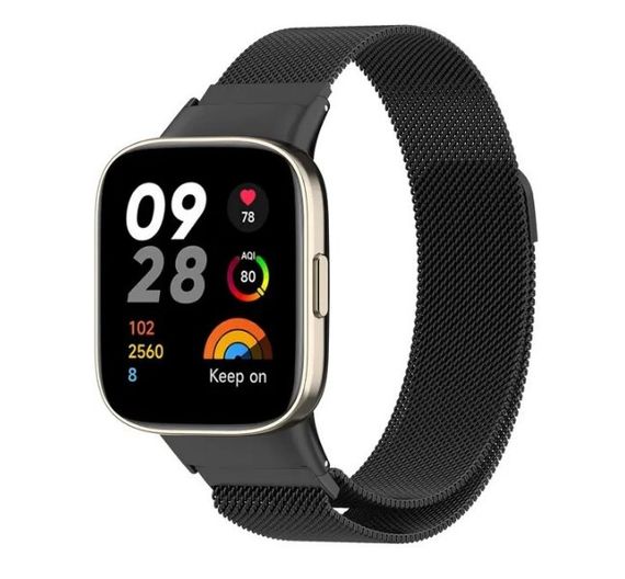 Міланський сітчастий ремінець Primo для годинника Xiaomi Redmi Watch 3 - Black | Зображення 1