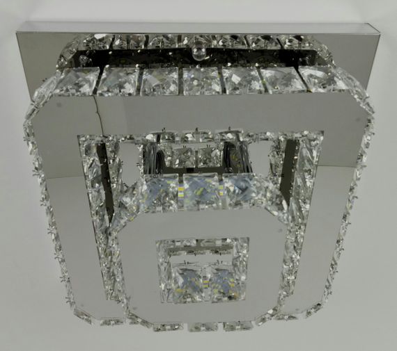 Люстра стельова кришталева LED з пультом 25662 Хром 18х33х33 см. | Зображення 2