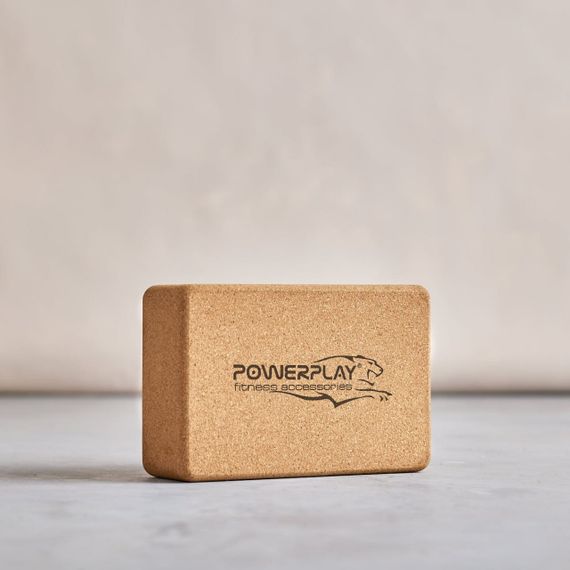 Блоки для йоги 2шт. Паверплей PP_4006 из пробкового дерева Cork Yoga Block (пара) | Зображення 5