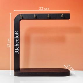 Подставка для типс Richcolor черная на 8 крючков (21×23×8 см)