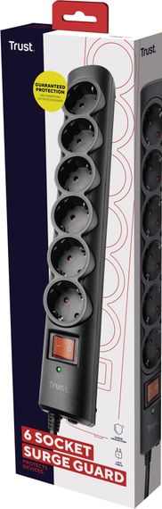 Мережевий фільтр Trust Surge Guard 6XSchuko 1.8м Black (21059_TRUST) | Зображення 5