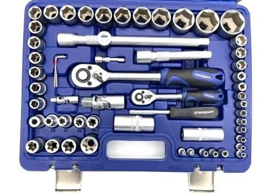 Автомобільний набір інструментів 1/4", 1/2" 108од. (6-гр.) СТАНДАРТ STM-0108-6 | Зображення 1