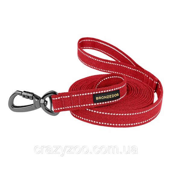 Повідець для собак BronzeDog Active світловідбивний брезент червоний 16 мм S 60/1303 | Зображення 1