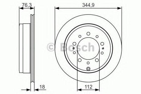 Диск гальмівний TOYOTA LEXUS LX570 (URJ201), LAND CRUISER 08- задн. (вир-во Bosch) BOSCH 0986479R32 на TOYOTA LAND CRUISER (VDJ20_, UZJ20_)