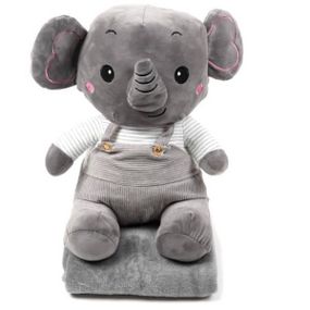 Игрушка-плед Слоник 3в1 50см (плед 100*150см) Серая
