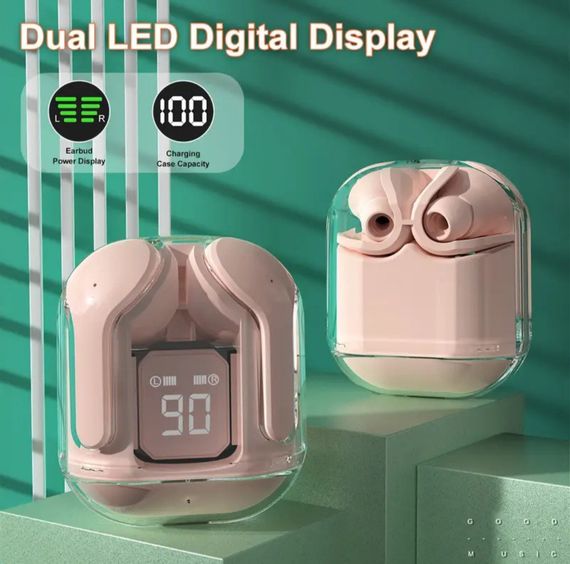 T2 TWS Бездротові Bluetooth-навушники з цифровим дисплеєм і Hi-Fi звуком. Рожеві | Зображення 5