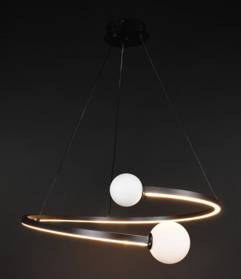 Люстра світлодіодна підвісна LED світильник для квартири на стелю лед 27340 Чорний 40-150х60х60 см. | Зображення 2