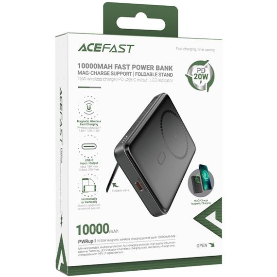 УМБ Acefast Magnetic Wireless 10000mAh 20W  PD,QC 3.0, QI 20W M6 Black | Зображення 2