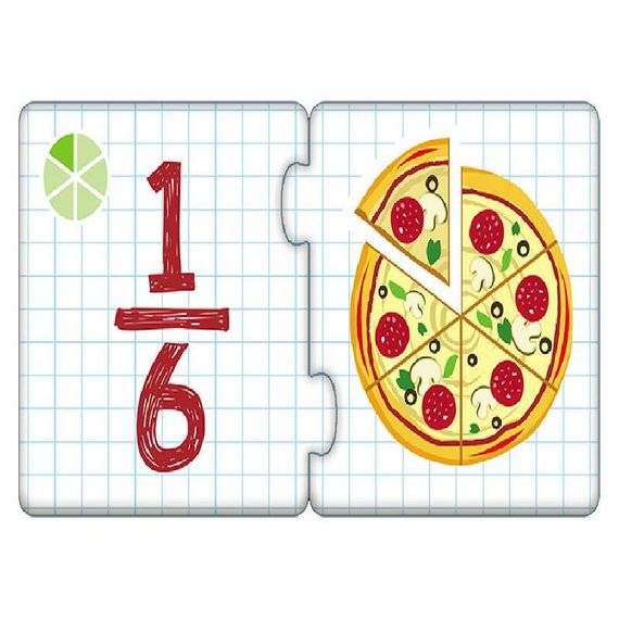 Дитячі розвиваючі пазли-половинки "Вивчаємо дроби" 1214004 укр. мовою | Зображення 1