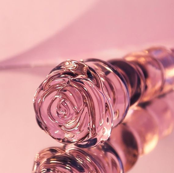 Фалоімітатор ялинка зі скла Dream Toys Glaze Glass у формі бутона троянди Sex Aura | Зображення 3