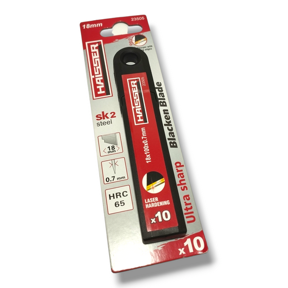 Леза сегментовані чорні 10 шт, 18х0,7х100мм , SК2, HAISSER (арт.23505) | Зображення 1