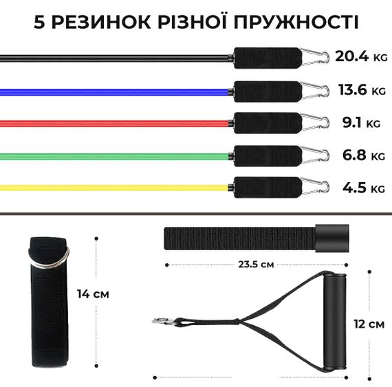 Набір трубчастих еспандерів Power System PS-4099 Total Expander Set 5шт. | Зображення 5