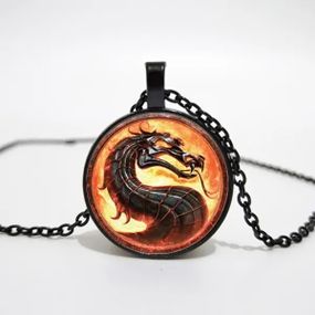 Медальйон Mortal Kombat чорний дракон
