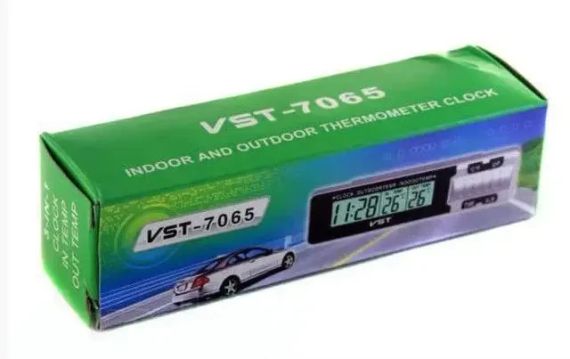 Автомобільний годинник із термометром VST-7065 | Зображення 1