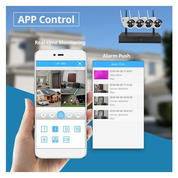 Комплект WiFi IP відеоспостереження бездротовий DVR 5G SX04-400 HD набір на 4 камери 5 мр | Зображення 7