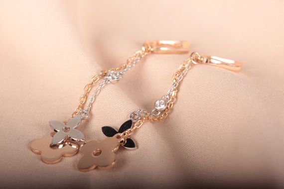 Сережки из белого и красного золота | Зображення 1