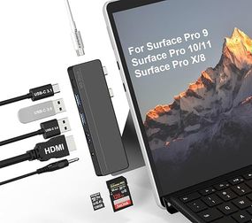 Док-станція для Surface Pro 8/9/X/10/11 — багатопортовий концентратор