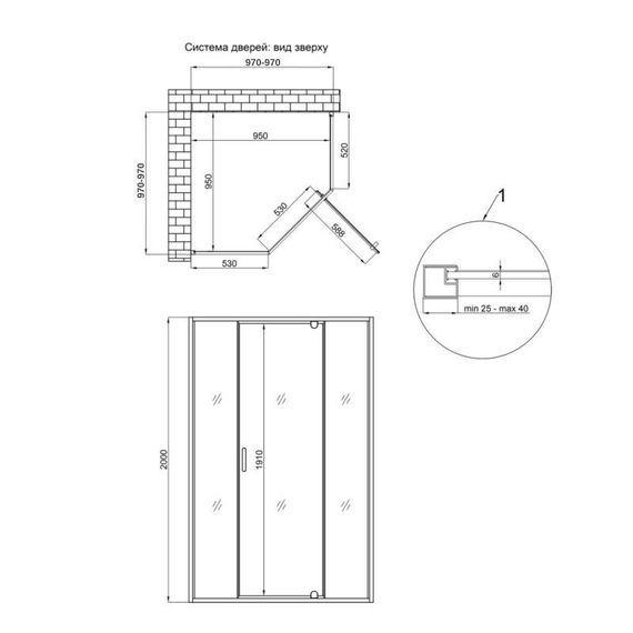 Душова кабіна Qtap Scorpio BLA10115-AC6 100x100 см, скло Clear 6 мм, покриття CalcLess без піддона | Зображення 1