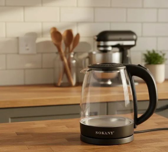 Электрический стеклянный чайник Sokany SK-SH-1097