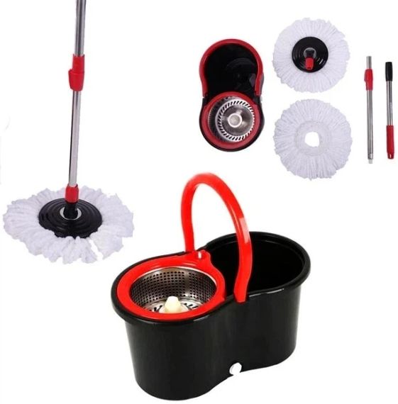 Комплект швабра з турборежимом і відром Spin Mop 360 10 л набір для прибирання та миття підлоги | Зображення 5