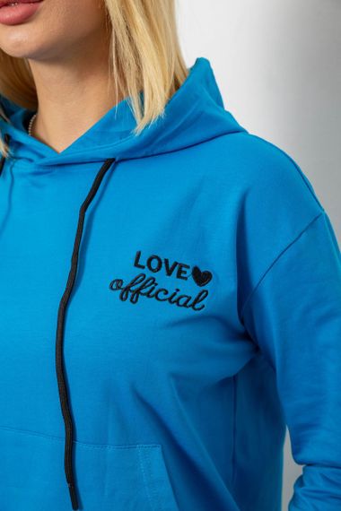 Спортивный костюм женский двухнитка, цвет джинс, 214R1419-005 | Зображення 4