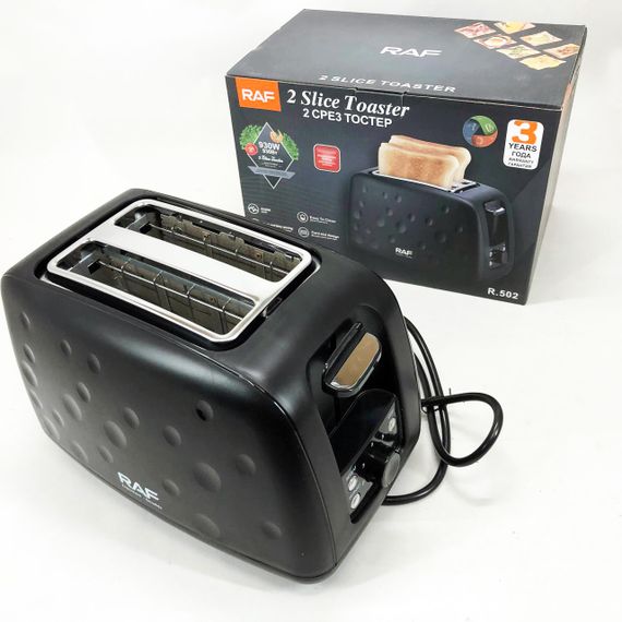 Тостер для кухни бытовой RAF R.502 930 Вт, Кухонный тостер для бутербродов компактный ES-97 | Зображення 4