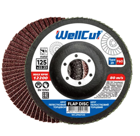 Диск пелюстковий торцевий d125мм T27 P40 WellCut NovoAbrasive