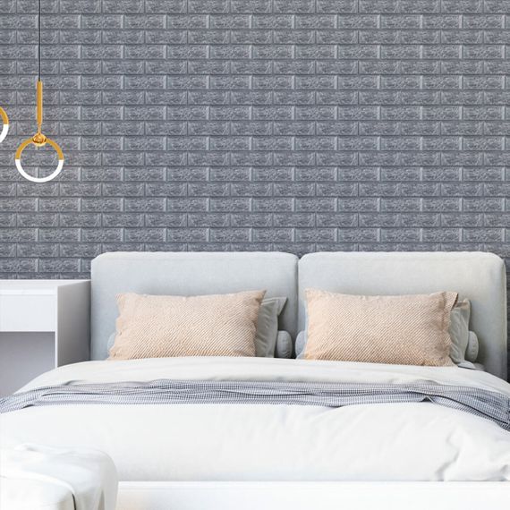 Самоклеюча 3D панель в рулоні 19600x700x3мм Срібна Цегла (R017-3-20) SW-00001197 | Зображення 4