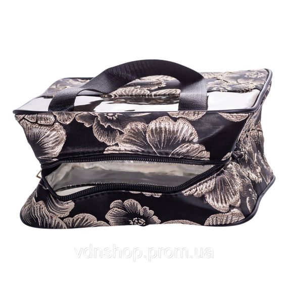 Набір прозорих жіночих косметичок для дому 2 (шт) дорожня косметичка в сумку для косметики, макіяжу, ліків, пензлів Чорний | Зображення 8