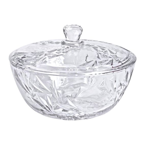Салатниця скляна з кришкою 24 см під кришталь HP-YH-62 | Зображення 3