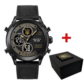 Чоловічий годинник Awarder 017 Тризуб золото All Black