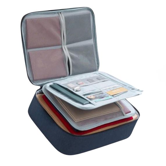 Дорожній кейс сумка органайзер для зберігання документів та гаджетів з кодовим замком. Колір: синій | Зображення 9
