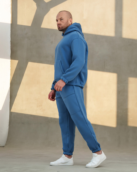 Костюм оверсайз зима премиум синий S | Зображення 4