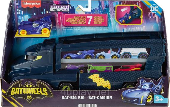 Игровой набор Fisher-Price Бэтмен Автовоз и Бэтмобиль DC Batwheels Hauler and Batmobile Оригинал | Зображення 1