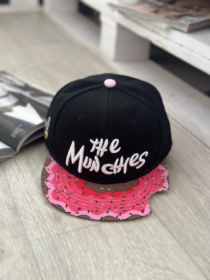 Дитяча кепка снепбек (Snapback)  Пончик  The mun chies Чорний з блакитним  50-54р (9052)