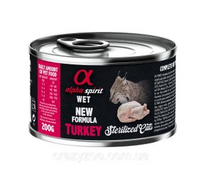 Вологий корм для стерилізованих котів Alpha Spirit Turkey Sterilized Cat з індичкою 200 г as311162