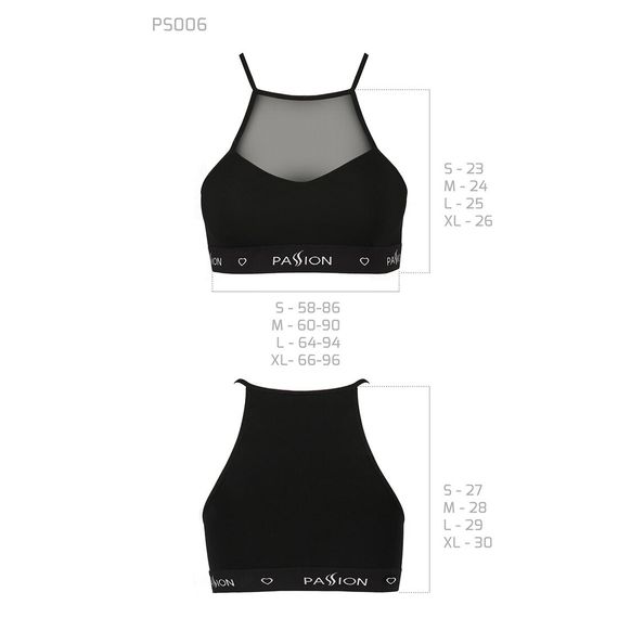 Спортивний топ з прозорою вставкою Passion PS006 TOP L, black | Зображення 5