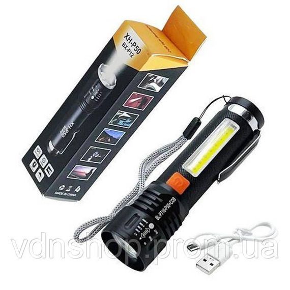 Мощный фонарь для рыбалки Bailong BL-P716-P50+COB, Фонарь аккумуляторный светодиодный мощный PG-86 | Зображення 3