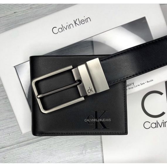 Чоловічий подарунковий набір ремінь і портмоне Calvin Klein натуральна шкіра | Зображення 2
