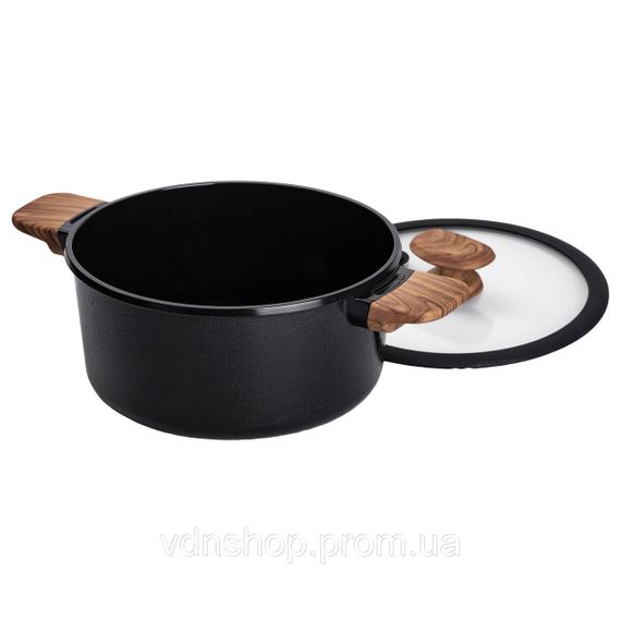 Алюмінієва каструля з керамічним покриттям антипригарним 4.7 л Ø 24 см чорний MGC HP-4-453B | Зображення 2