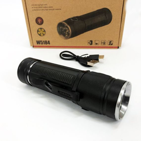 Ліхтар акумуляторний LED ліхтар W5184-6XHP360 Портативний світлодіодний з USB-зарядкою CL-37 | Зображення 5