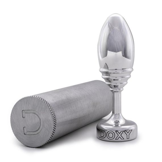 Металева анальна пробка DOXY Butt Plug RIBBED, ребриста, діаметр 3,3 см | Зображення 3