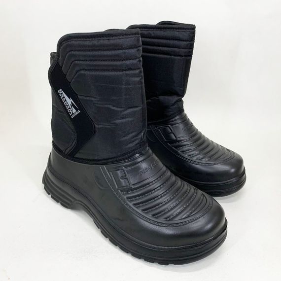 Чоботи чоловічі чорні утеплені 41р 25см Осінні гумові чоботи для лісу | Зображення 1