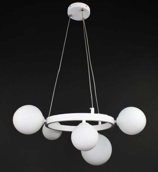 Люстра підвісна на 5 лампочок 27847 Білий 40-150х52х52 см. | Зображення 4