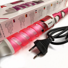 Спіральна плойка для завивки волосся NOVA NHC-2007 Рожева