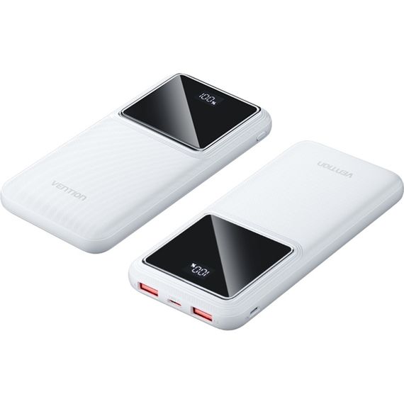 УМБ Vention 10000mAh 22.5W 3A PD,QC3.0, Micro-USB,USB-C,2xUSB-A, LED Display,White | Зображення 7