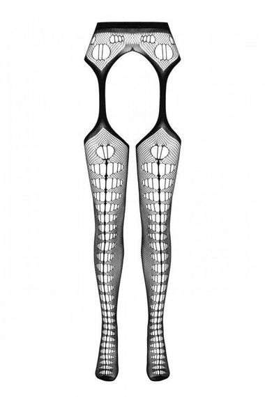 Еротичні колготки-бодістокінг Passion ECO S008 black, з імітацією панчіх та пояса sexstyle | Зображення 2