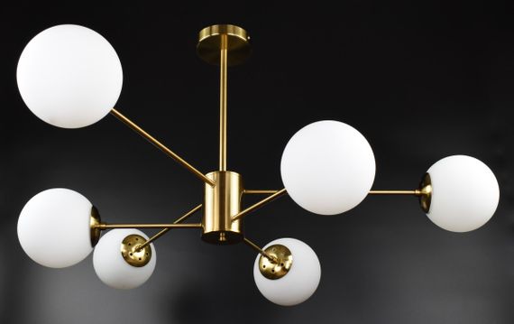 Люстра стельова на 6 лампочок 27066 Латунь 40-70х88х88 см.